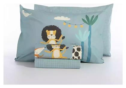 Nef-Nef Homeware Σετ Σεντόνια Μονά Βαμβακερά Wild Dance Μπλε 170x260cm 3τμχ - Nef Nef