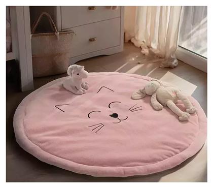 Nef-Nef Homeware Smiling Cat D90 Παιδικό Χαλί Ροζ Στρογγυλό με Διάμετρο 90cm - Nef Nef