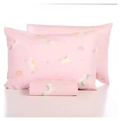 Nef-Nef Homeware Unicorns Style Σετ Παιδική Παπλωματοθήκη Μονή με Μαξιλαροθήκη Βαμβακερή Ροζ 160x240εκ. Nef Nef