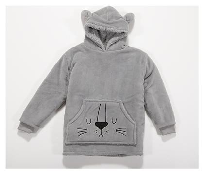 Nef-Nef Homeware Βρεφικό Πόντσο-Μπουρνούζι με Κουκούλα Sleeping Lion Grey - Nef Nef