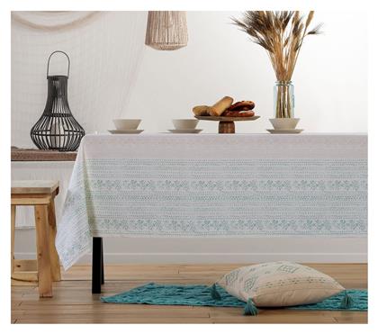 Nef-Nef Καρέ Τραπεζομάντηλο Greyson Off-White / Petrol 140x140εκ. Nef Nef