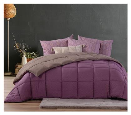 Nef-Nef Πάπλωμα Μονό με Γέμιση Microfiber 160x220εκ. Bicolor Mauve/Mocca - Nef Nef από το Spitishop