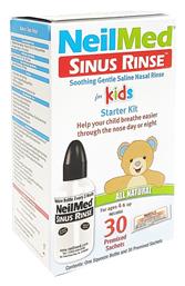 Sinus Rinse Kids Starter Kit Σύστημα Ρινικών Πλύσεων για Παιδιά 30τμχ NeilMed