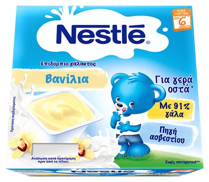 Nestle Neslac Επιδόρπιο Γάλακτος με Γεύση Βανίλια 400gr για 6+ μηνών 4τμχ από το Pharm24