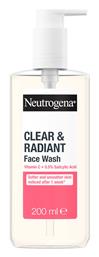 Clear & Radiant Gel Καθαρισμού Προσώπου 200ml Neutrogena