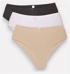 Βαμβακερά Ψηλόμεσα Γυναικεία Slip 3Pack Πολύχρωμο New Bra Lingerie