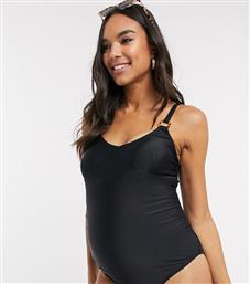 New Look Maternity ring detail swimsuit in black από το Asos