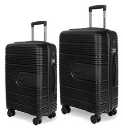 Βαλίτσες Ταξιδιού Σκληρές Μαύρο Μέγιστου Ύψους 73εκ. με 4 Ρόδες Σετ 2τμχ Newcom