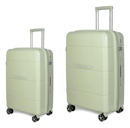 Βαλίτσες Ταξιδιού Σκληρές Πράσινο Μέγιστου Ύψους 66εκ. με 4 Ρόδες Σετ 2τμχ Newcom