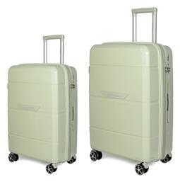 Βαλίτσες Ταξιδιού Σκληρές Πράσινο Μέγιστου Ύψους 75.5εκ. με 4 Ρόδες Σετ 2τμχ Newcom