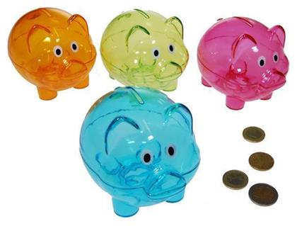 Γουρουνάκι Παιδικός Κουμπαράς Πλαστικός Πορτοκαλί 10x11x10cm Next