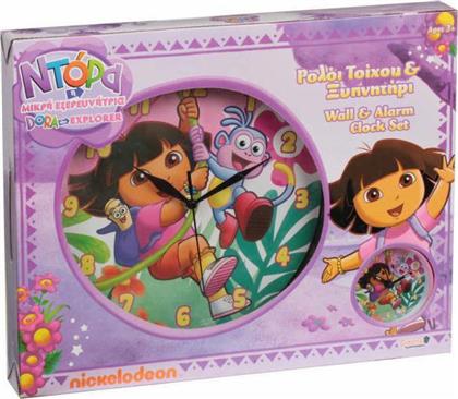 Nickelodeon Παιδικό Ρολόι Τοίχου Dora Πλαστικό 28εκ.