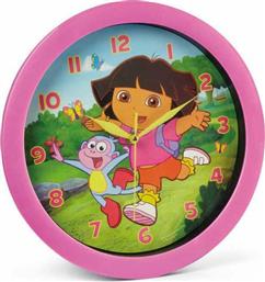 Nickelodeon Παιδικό Ρολόι Τοίχου Dora & Boots Πλαστικό Ροζ 28εκ.