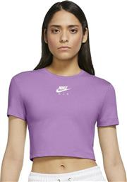 Nike Air Κοντομάνικο Αθλητικό Crop Top Μωβ από το Asos