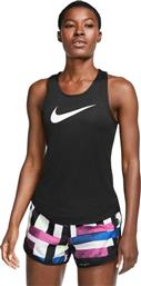 Nike Dri-Fit Swoosh Αμάνικη Γυναικεία Αθλητική Μπλούζα Μαύρη από το Cosmossport
