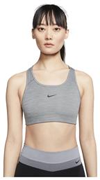 Nike Dri-Fit Swoosh Γυναικείο Αθλητικό Μπουστάκι Γκρι με Επένδυση από το Cosmossport