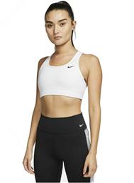 Nike Dri-Fit Swoosh Γυναικείο Αθλητικό Μπουστάκι Λευκό με Επένδυση & Ελαφριά Ενίσχυση από το Cosmossport