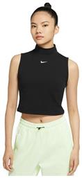 Essential Αμάνικο Αθλητικό Crop Top Μαύρο Nike