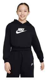 Fleece Παιδικό Φούτερ με Κουκούλα Μαύρο Nike