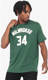 Nike Giannis Antetokounmpo Bucks NBA Αθλητικό Ανδρικό T-shirt Πράσινο με Λογότυπο από το Zakcret Sports