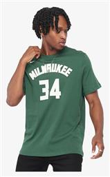 Nike Giannis Antetokounmpo Bucks NBA Αθλητικό Ανδρικό T-shirt Πράσινο με Λογότυπο από το Zakcret Sports