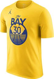 Jordan Stephen Curry Warriors Statement Αθλητικό Ανδρικό T-shirt Κίτρινο με Λογότυπο από το Cosmossport