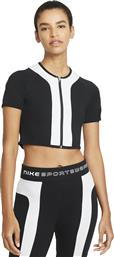 Nike Κοντομάνικο Crop Top Μαύρο από το Athletix