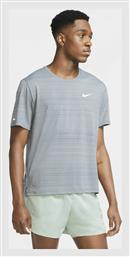 Miler Ανδρικό Αθλητικό T-shirt Κοντομάνικο Dri-Fit Γκρι Nike