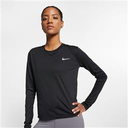 Nike Miler Μακρυμάνικη Γυναικεία Αθλητική Μπλούζα σε Μαύρο χρώμα από το Cosmos Sport