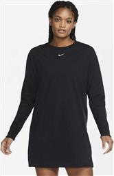 Nike Mini Swoosh Mini Μακρυμάνικο Αθλητικό Φόρεμα Μαύρο από το HallofBrands