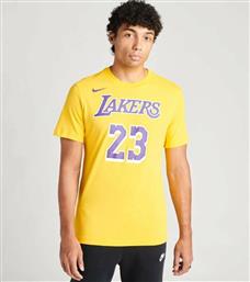 Nike NBA Los Angeles Lakers Αθλητικό Ανδρικό T-shirt Κίτρινο με Λογότυπο από το Cosmos Sport