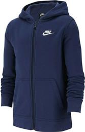 Nike Αθλητική Παιδική Ζακέτα Φούτερ με Κουκούλα Μπλε Sportswear από το Factory Outlet