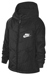 Nike Παιδικό Αθλητικό Μπουφάν Κοντό με Κουκούλα Μαύρο από το HallofBrands