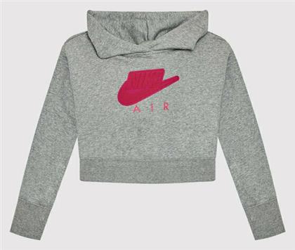 Παιδικό Φούτερ Cropped με Κουκούλα Γκρι Air Nike