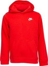 Nike Παιδικό Φούτερ με Κουκούλα και Τσέπες Κόκκινο Sportswear Club