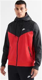 Nike Running Μαύρο / Κόκκινο Sportswear Windrunner Μπουφάν Με Κουκούλα από το Cosmossport