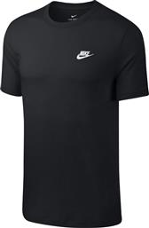 Nike Sportswear Club Ανδρικό T-shirt Μαύρο Μονόχρωμο από το Factory Outlet