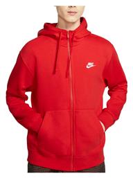 Sportswear Club Ζακέτα Κόκκινη με Κουκούλα Nike