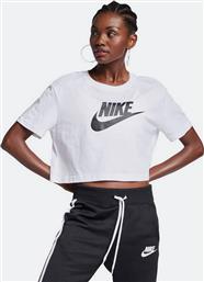 Nike Essential Γυναικείο Αθλητικό Crop Top Κοντομάνικο Λευκό Λευκό από το Factory Outlet