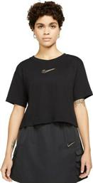 Nike Sportswear Κοντομάνικο Crop Top Μαύρο από το HallofBrands