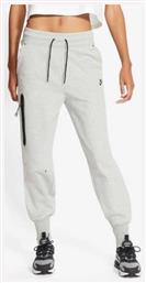 Sportswear Tech Παντελόνι Γυναικείας Φόρμας με Λάστιχο Γκρι Fleece Nike