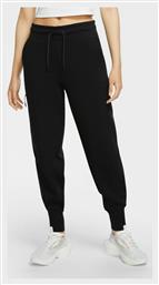 Sportswear Tech Παντελόνι Γυναικείας Φόρμας με Λάστιχο Μαύρο Fleece Nike