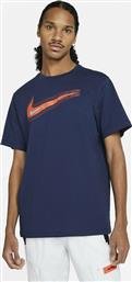 Nike Swoosh Ανδρικό T-shirt Navy Μπλε με Λογότυπο από το Zakcret Sports