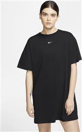 Nike Swoosh Mini Κοντομάνικο Αθλητικό Φόρεμα Μακό Μαύρο από το Cosmos Sport