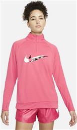 Nike Swoosh Dri-Fit Μακρυμάνικη Γυναικεία Αθλητική Μπλούζα Ροζ από το Cosmossport