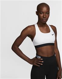 Nike Dri-Fit Swoosh Γυναικείο Αθλητικό Μπουστάκι Λευκό από το MybrandShoes