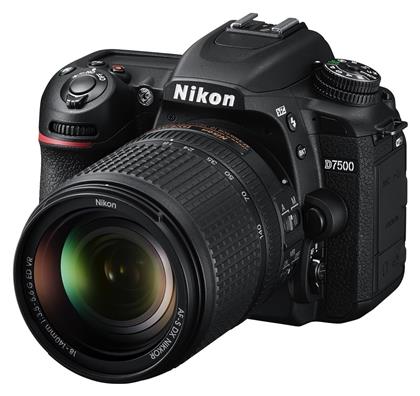 DSLR Φωτογραφική Μηχανή D7500 Crop Frame Kit (EF-S 18-55mm F3.5-5.6 IS ΙΙ + EF-S 75-300mm F4-5.6 DC III)Kit (AF-S DX 18-140mm F3.5-5.6G ED VR)Kit (smc DA 18-135mm F3.5-5.6 ED AL [IF] DC WR) Black Nikon