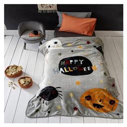 Κουβέρτα Βελουτέ Happy Halloween 160x220εκ. Γκρι Nima