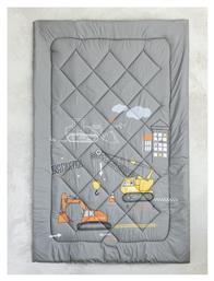 Παιδικό Πάπλωμα Μονό με Γέμιση Microfiber Under Construction Γκρι 160x240εκ. Nima