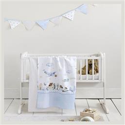 Σετ Βρεφικά Σεντόνια Λίκνου Βαμβακερά White-blue 70x110εκ. 2τμχ Nima